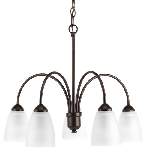 Progress Gather P4735 09 5 100 Watt MED CHANDELIER in Brushed Nickel Finish Model: P4735-09