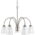 Progress Gather P4735 09 5 100 Watt MED CHANDELIER in Brushed Nickel Finish Model: P4735-09