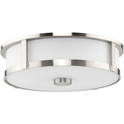 Progress Gilliam Collection Three Light in Brushed Nickel New Traditional Flush Mount Model: P350281-009