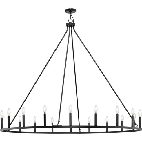 Progress Gilliam Collection Twenty Light in Matte Black New Traditional Chandelier Model: P400399-31M