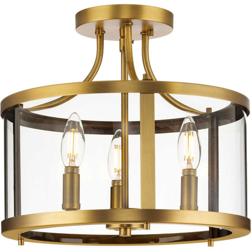 Progress Gilliam P350231 009 3 Light SEMI FLUSH in Brushed Nickel Finish Model: P350231-009