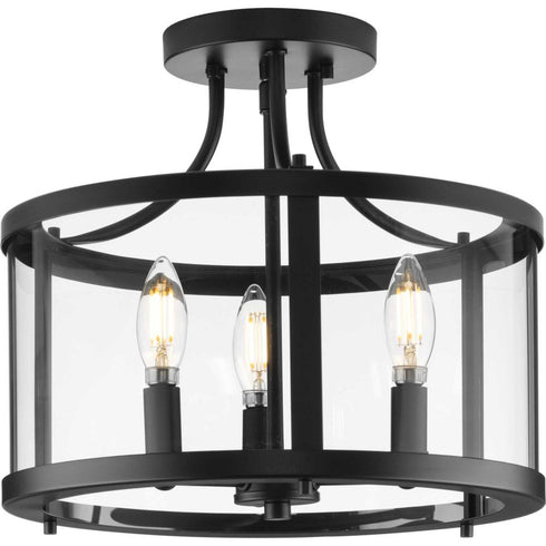 Progress Gilliam P350231 009 3 Light SEMI FLUSH in Brushed Nickel Finish Model: P350231-009