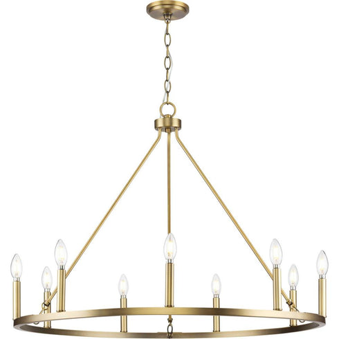 Progress Gilliam P400314 009 9 Light CHANDELIER in Brushed Nickel Finish Model: P400314-009