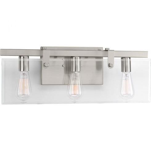 Progress Glayse P300107 009 3 60 Watt MED BATH BRACKET in Brushed Nickel Finish Model: P300107-009