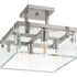 Progress Glayse P350090 009 4 60 Watt MED SEMI FLUSH CONV in Brushed Nickel Finish Model: P350090-009