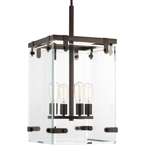 Progress Glayse P500095 009 4 60 Watt MED FOYER in Brushed Nickel Finish Model: P500095-009