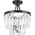 Progress Glimmer P2325 134 3 60 Watt CAND SEMI FLUSH CONV in Silver Ridge Finish Model: P2325-134