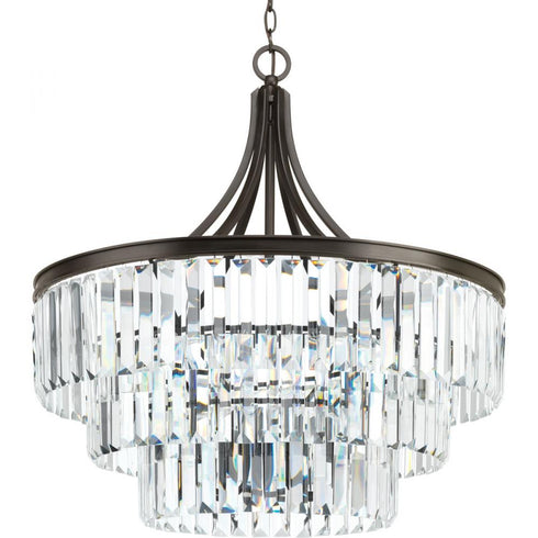Progress Glimmer P5346 134 6 60 Watt CAND PENDANT in Silver Ridge Finish Model: P5346-134