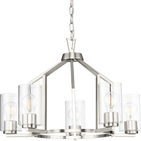 Progress Goodwin P400316 009 5 Light CHANDELIER in Brushed Nickel Finish Model: P400316-009