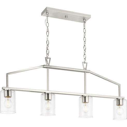Progress Goodwin P400317 009 4 Light LINEAR CHANDELIER in Brushed Nickel Finish Model: P400317-009