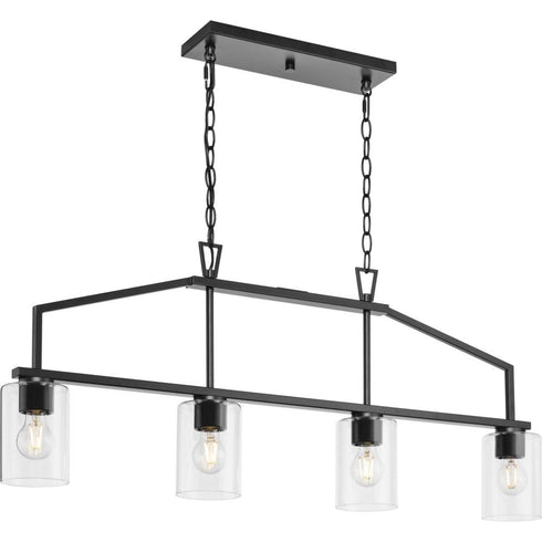 Progress Goodwin P400317 009 4 Light LINEAR CHANDELIER in Brushed Nickel Finish Model: P400317-009