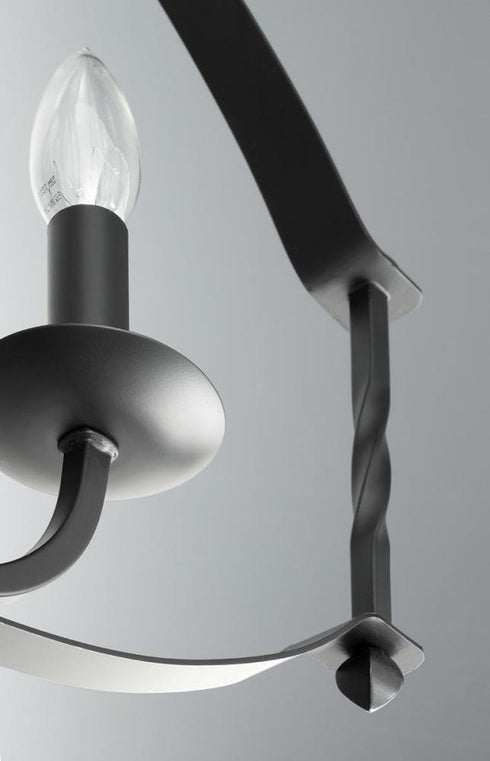 Progress Greyson Six Light Chandelier in Matte Black Finish Model: P4711-31