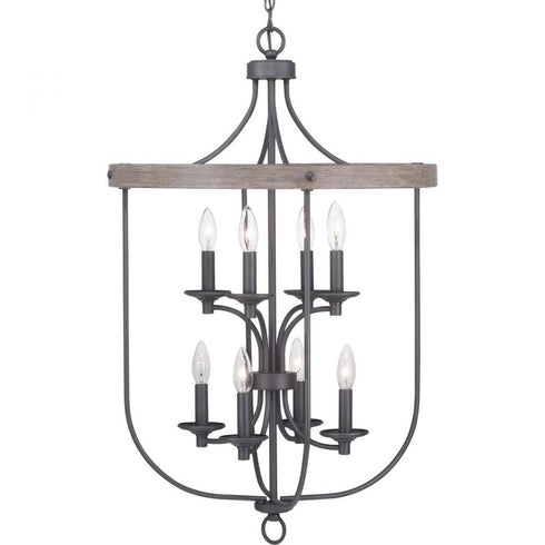 Progress Gulliver Collection Eight Light Foyer in Galvanized Finish Finish Model: P500158-141