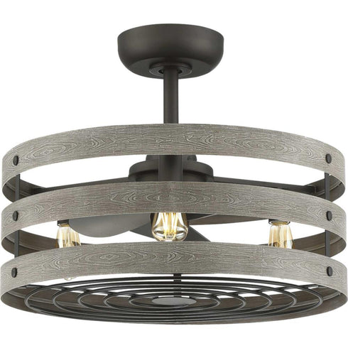 Progress Gulliver P250012 141 22 3 Light FANDELIER in Galvanized Finish Finish Model: P250012-141-22