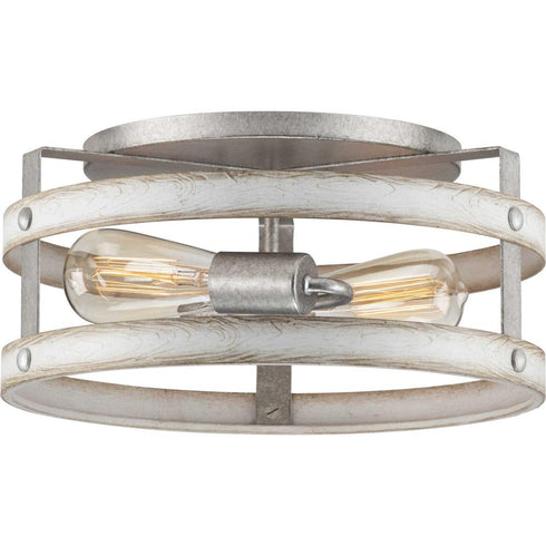 Progress Gulliver P350169 141 2 60 Watt MED FLUSH MOUNT in Galvanized Finish Finish Model: P350169-141