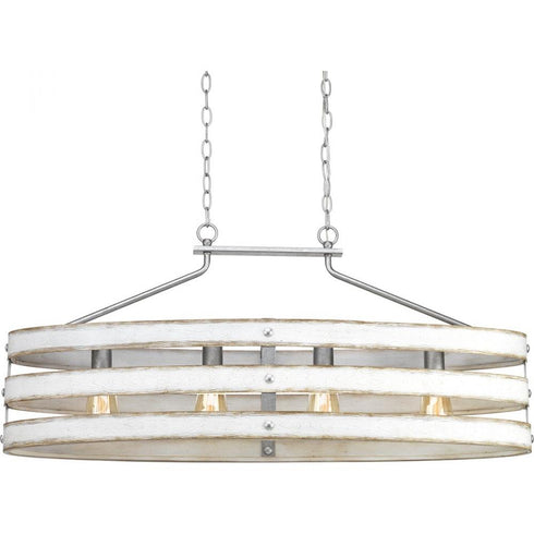 Progress Gulliver P400097 141 4 75 Watt MED ISLAND CHANDELIER in Galvanized Finish Finish Model: P400097-141
