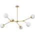 Progress Haas Collection Six Light in Brushed Nickel Mid Century Modern Chandelier Model: P400378-009