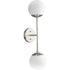 Progress Haas Collection Two Light in Brushed Nickel Mid Century Modern Wall Bracket Model: P710130-009