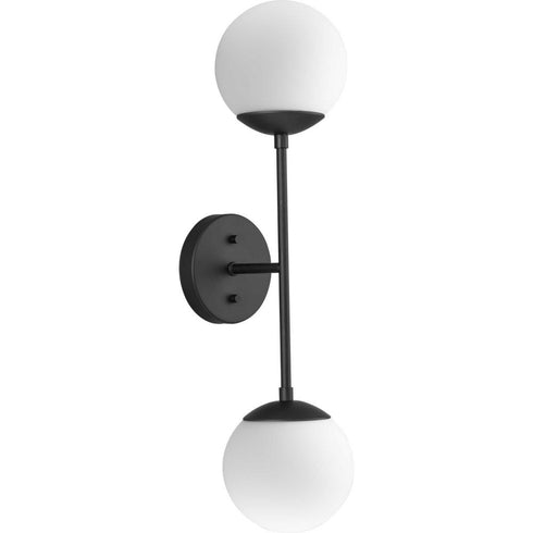 Progress Haas Collection Two Light in Brushed Nickel Mid Century Modern Wall Bracket Model: P710130-009