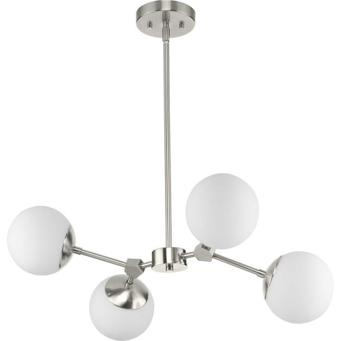 Progress Haas P400307 009 4 Light CHANDELIER in Brushed Nickel Finish Model: P400307-009