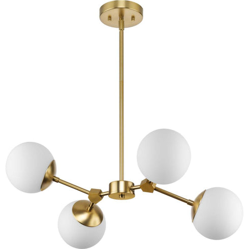 Progress Haas P400307 009 4 Light CHANDELIER in Brushed Nickel Finish Model: P400307-009