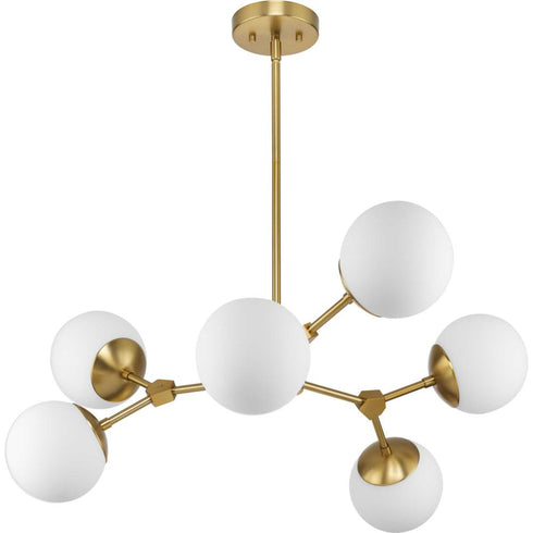 Progress Haas P400308 009 6 Light CHANDELIER in Brushed Nickel Finish Model: P400308-009