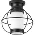 Progress Haddon Collection One light flush mount in Matte Black Finish Model: P550016-031