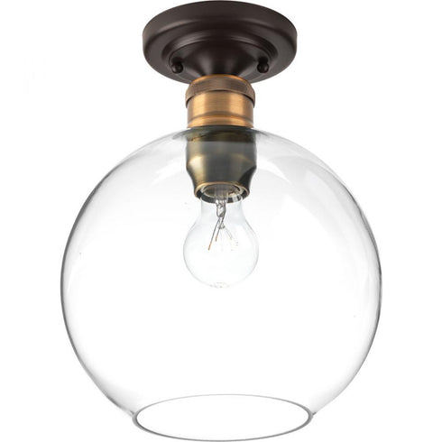 Progress Hansford P350046 020 1 60 Watt MED FLUSH MOUNT in Antique Bronze Finish Model: P350046-020