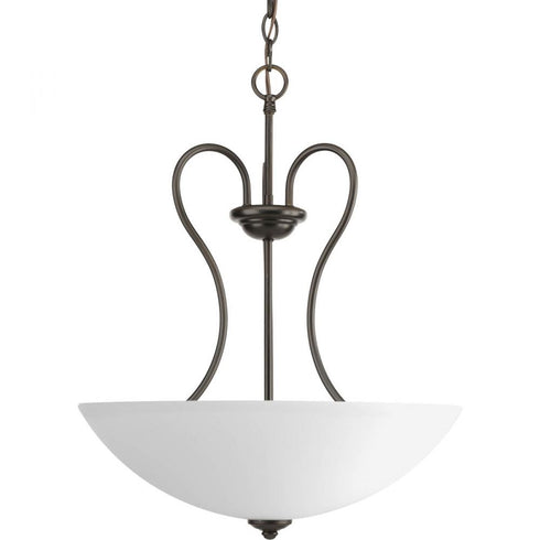 Progress Heart Collection Three Light Inverted Pendant in Antique Bronze Finish Model: P3955-20