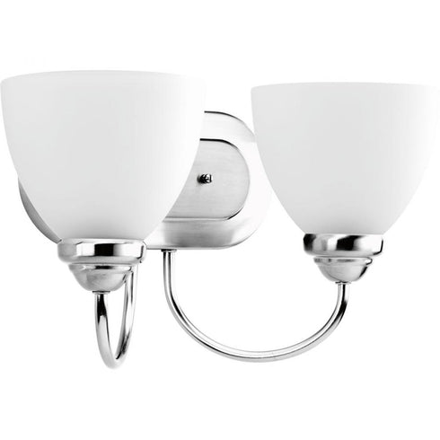 Progress Heart P2915 09 2 100 Watt MED BATH BRACKET in Brushed Nickel Finish Model: P2915-09