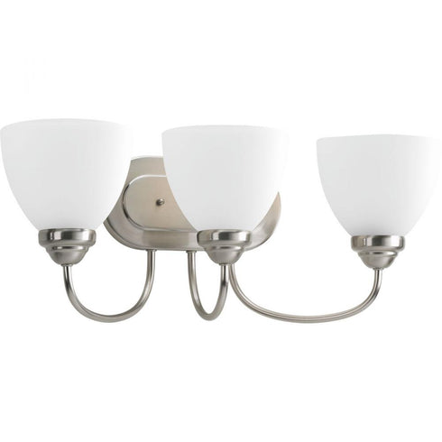 Progress Heart P2919 09 3 100 Watt MED BATH BRACKET in Brushed Nickel Finish Model: P2919-09