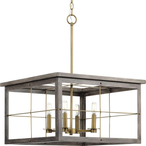 Progress Hedgerow P400253 009 4 60 Watt CAND CHANDELIER in Brushed Nickel Finish Model: P400253-009