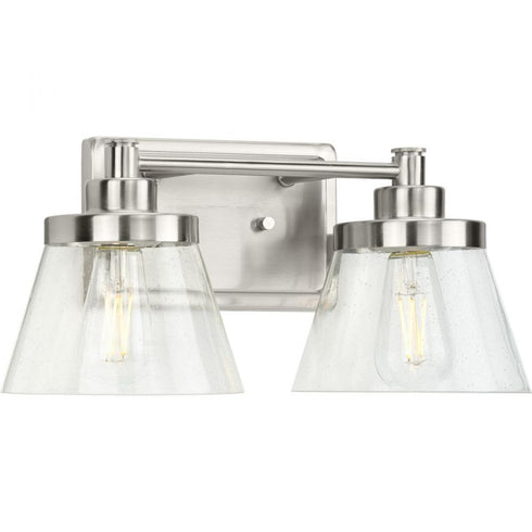 Progress Hinton P300349 009 2 60 Watt MED BATH BRACKET in Brushed Nickel Finish Model: P300349-009
