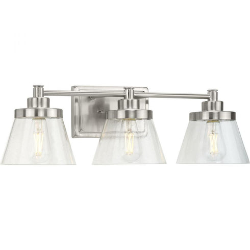 Progress Hinton P300350 009 3 60 Watt MED BATH BRACKET in Brushed Nickel Finish Model: P300350-009