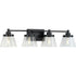 Progress Hinton P300351 009 4 60 Watt MED BATH BRACKET in Brushed Nickel Finish Model: P300351-009