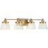 Progress Hinton P300351 009 4 60 Watt MED BATH BRACKET in Brushed Nickel Finish Model: P300351-009