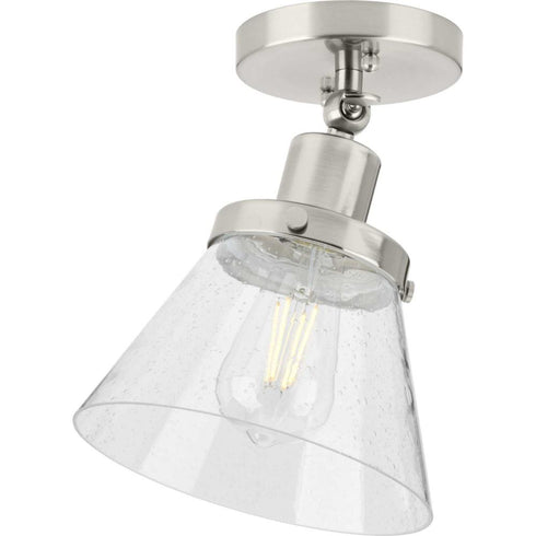 Progress Hinton P350198 009 1 60 Watt MED FLUSH MOUNT in Brushed Nickel Finish Model: P350198-009