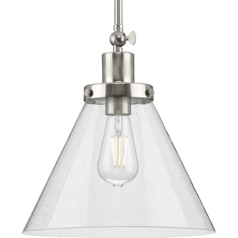 Progress Hinton P500324 009 1 100 Watt MED PENDANT in Brushed Nickel Finish Model: P500324-009