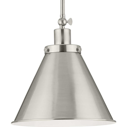 Progress Hinton P500325 009 1 100 Watt MED PENDANT in Brushed Nickel Finish Model: P500325-009