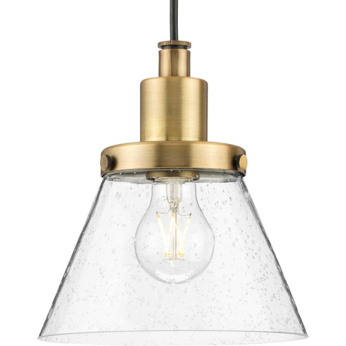 Progress Hinton P500382 009 1 Light MINIPEND GLASS in Brushed Nickel Finish Model: P500382-009
