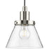 Progress Hinton P500382 009 1 Light MINIPEND GLASS in Brushed Nickel Finish Model: P500382-009