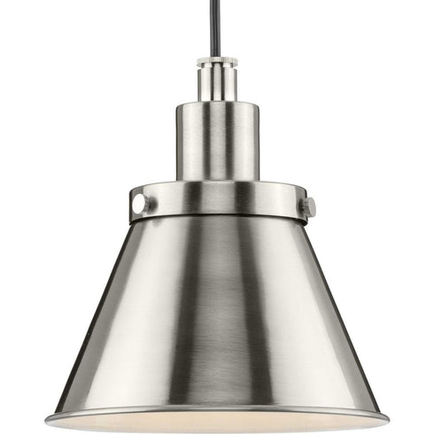Progress Hinton P500383 009 1 Light MINIPEND METAL in Brushed Nickel Finish Model: P500383-009