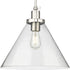 Progress Hinton P500384 009 1 Light LARGE PEND GLASS in Brushed Nickel Finish Model: P500384-009