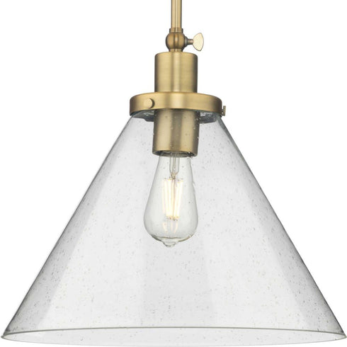 Progress Hinton P500384 009 1 Light LARGE PEND GLASS in Brushed Nickel Finish Model: P500384-009