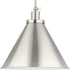 Progress Hinton P500385 009 1 Light LARGE PEND METAL in Brushed Nickel Finish Model: P500385-009