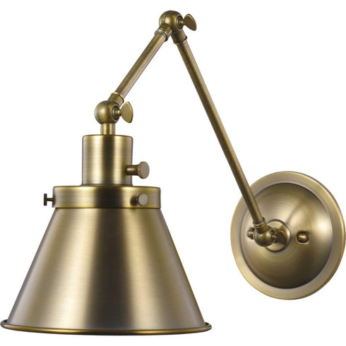 Progress Hinton P710095 009 1 60 Watt MED WALL BRACKET in Brushed Nickel Finish Model: P710095-009