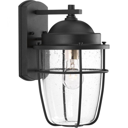Progress Holcombe P560066 031 1 100 Watt MED WALL LANTERN in Textured Black Finish Model: P560066-031