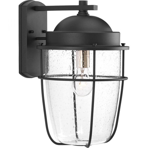 Progress Holcombe P560067 031 1 100 Watt MED WALL LANTERN in Textured Black Finish Model: P560067-031