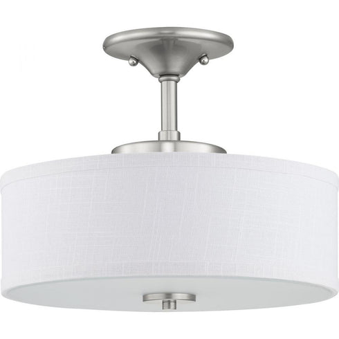Progress Inspire LED P350134 009 30 1 17 Watt LED SEMI FLUSH in Brushed Nickel Finish Model: P350134-009-30