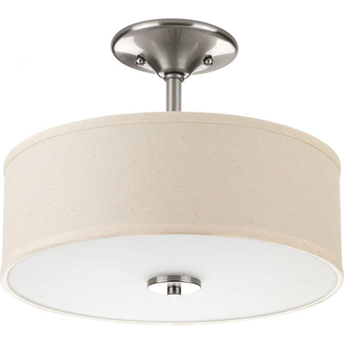 Progress Inspire LED P3683 0930K9 1 17 Watt 3000K SEMI FLUSH in Brushed Nickel Finish Model: P3683-0930K9
